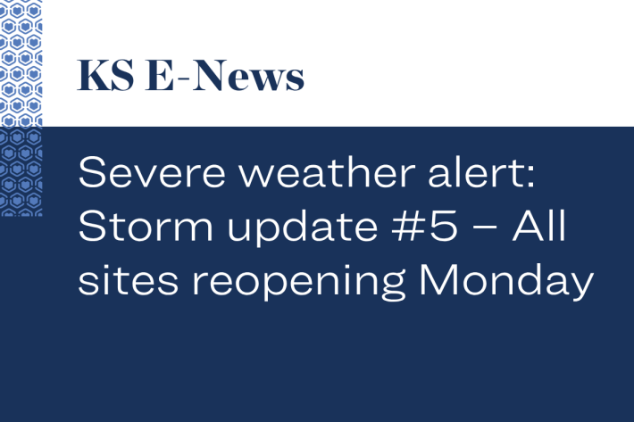 Severe weather alert: Storm update #5 – All sites reopening Monday
