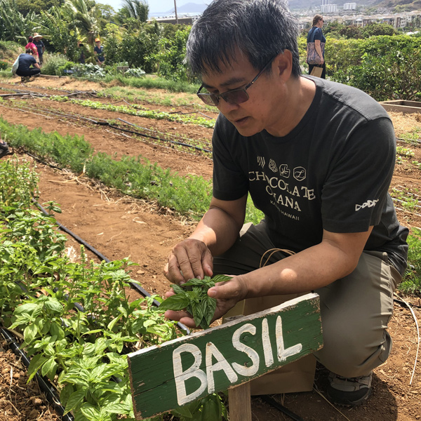 Man with basil